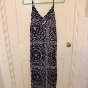 Navy Blue Paisley Maxi Dress NWT